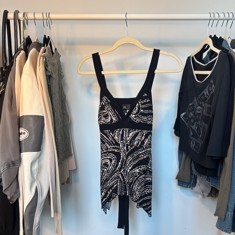 Vintage Black and White Patterned Camisole